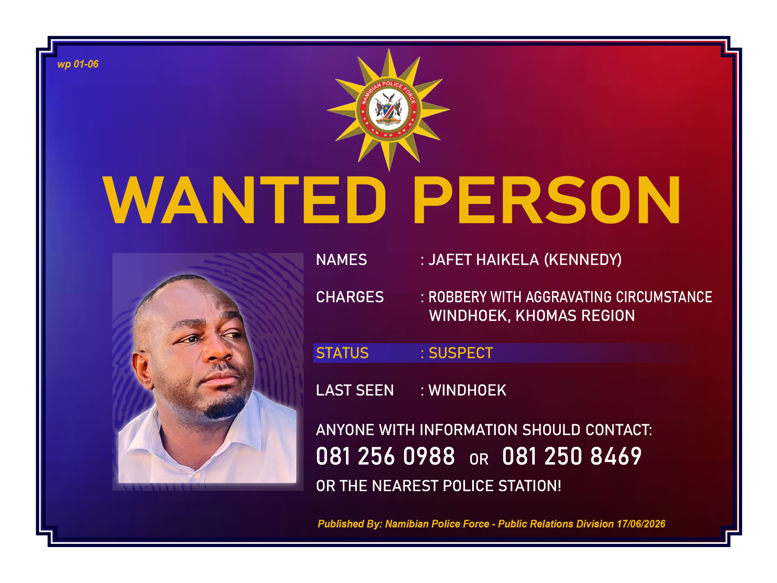 Wanted Person - Jafet Haikela (Kenedy)